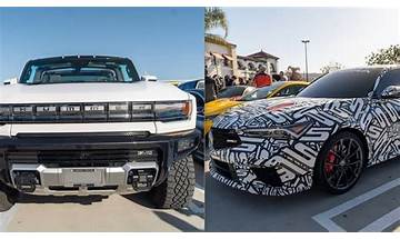 New Hummer EV and Acura Integra Type S at South OC Cars and Coffee
